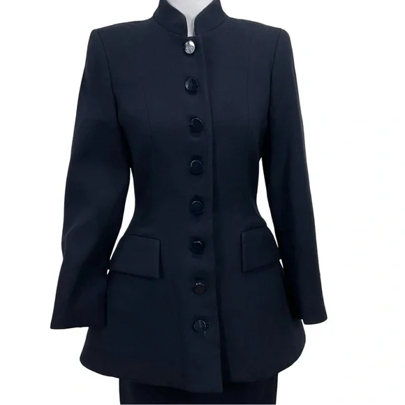 Vintage John Anthony Navy Blue Jacket & Skirt Suit - Picture 10 of 16